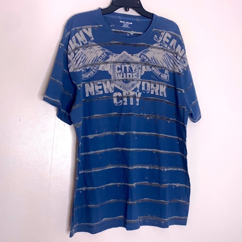 DKNY Jeans New York City Striped short sleeve crewneck T-shirt mens XXL